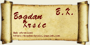 Bogdan Kršić vizit kartica